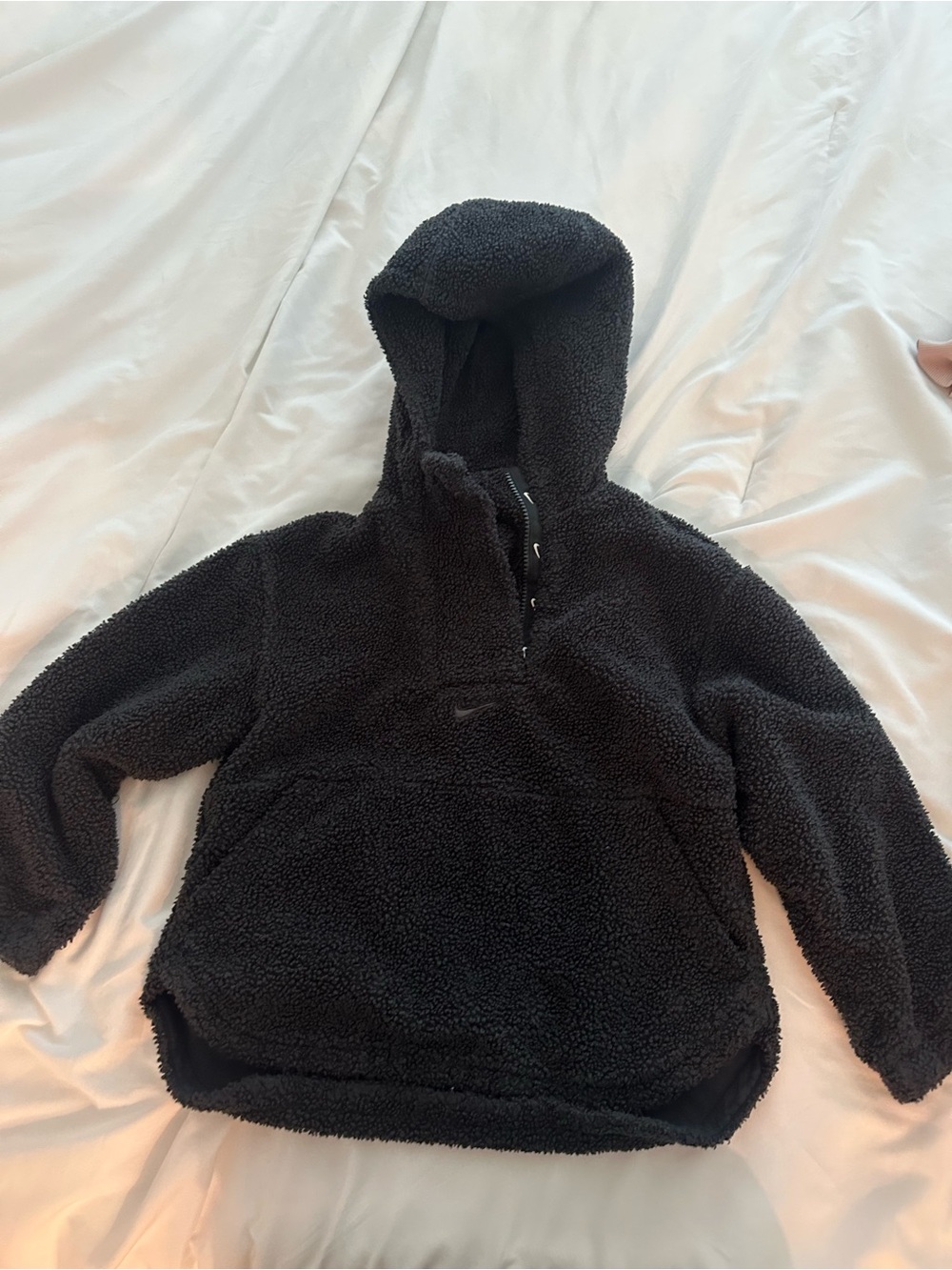 Nike Kids Black Sherpa Pullover Hoodie